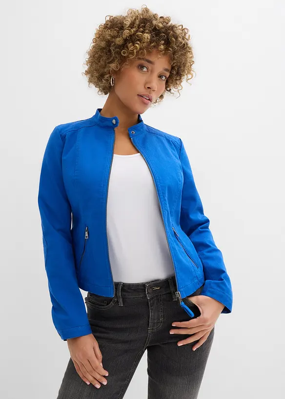 Jacke aus Baumwoll-Twill mit seitlichen Stretcheins&auml;tzen, bonprix