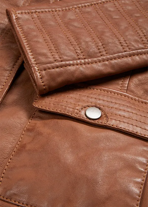 Veste en cuir nappa d&rsquo;agneau, bonprix