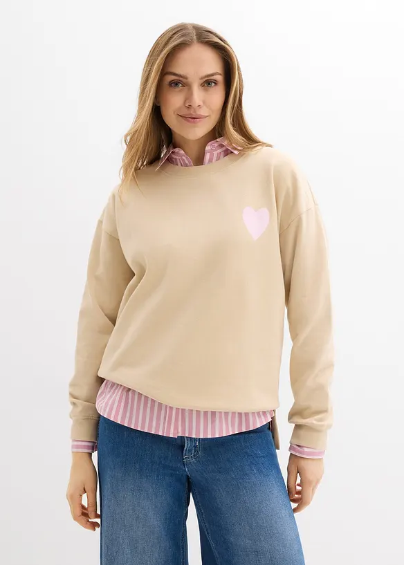 Sweat-shirt oversize en coton, bonprix
