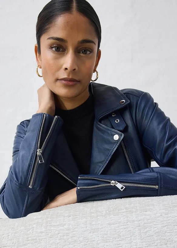 Bikerjacke aus Nappaleder, bonprix