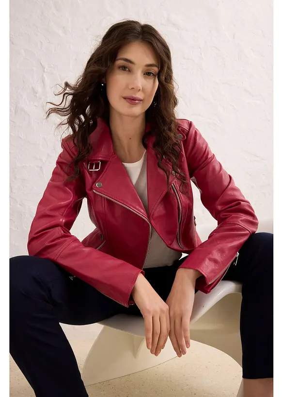 Bikerjacke aus Nappaleder, bonprix