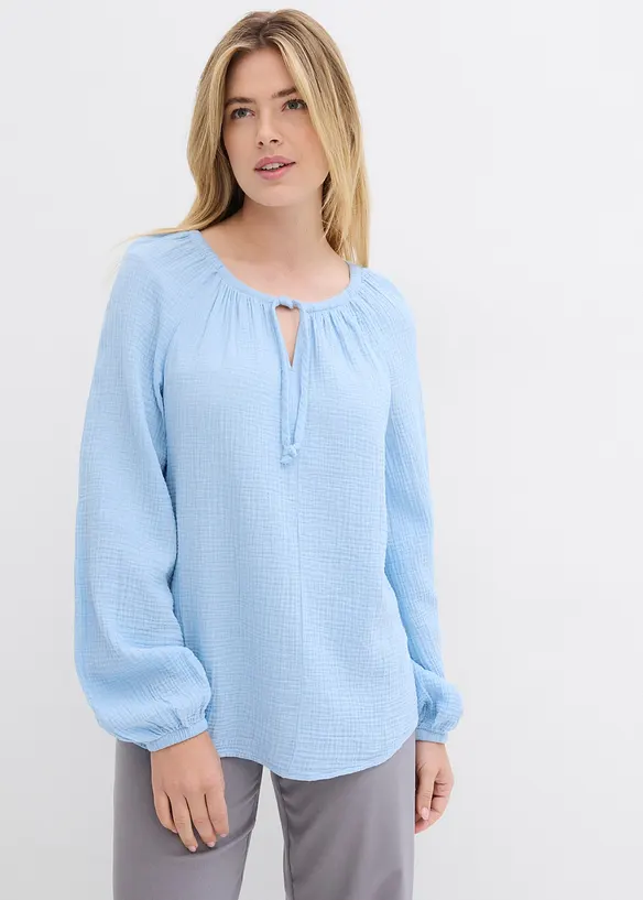 Blouse ample en gaze de coton, bonprix