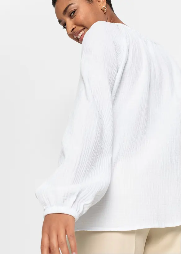 Schlupfbluse aus luftigem Musselin, bonprix