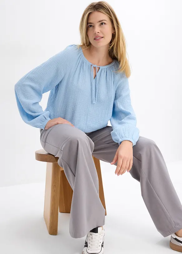 Blouse ample en gaze de coton, bonprix