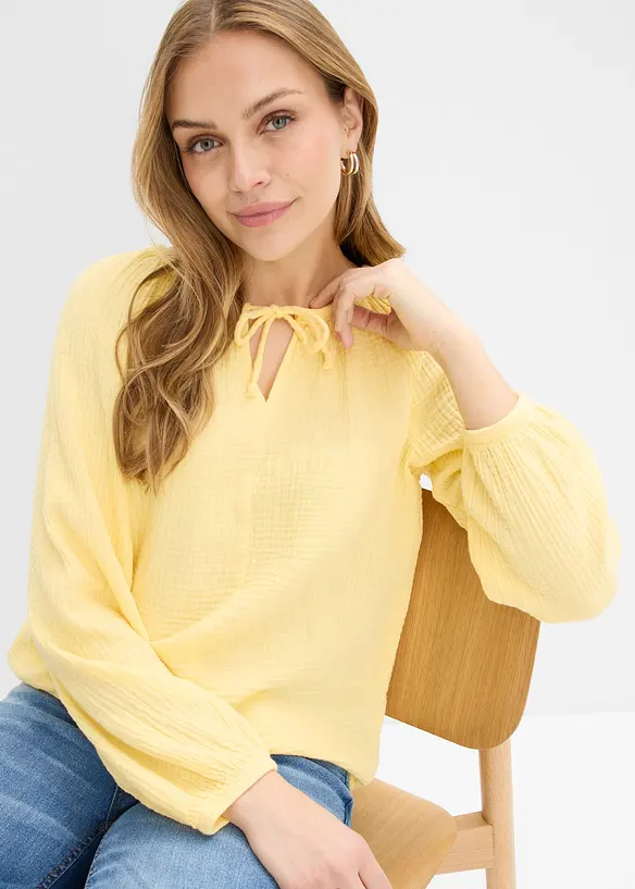Blouse ample en gaze de coton, bonprix
