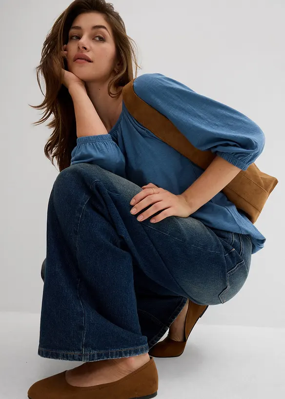 Shirtbluse aus reiner Bio-Baumwolle, bonprix