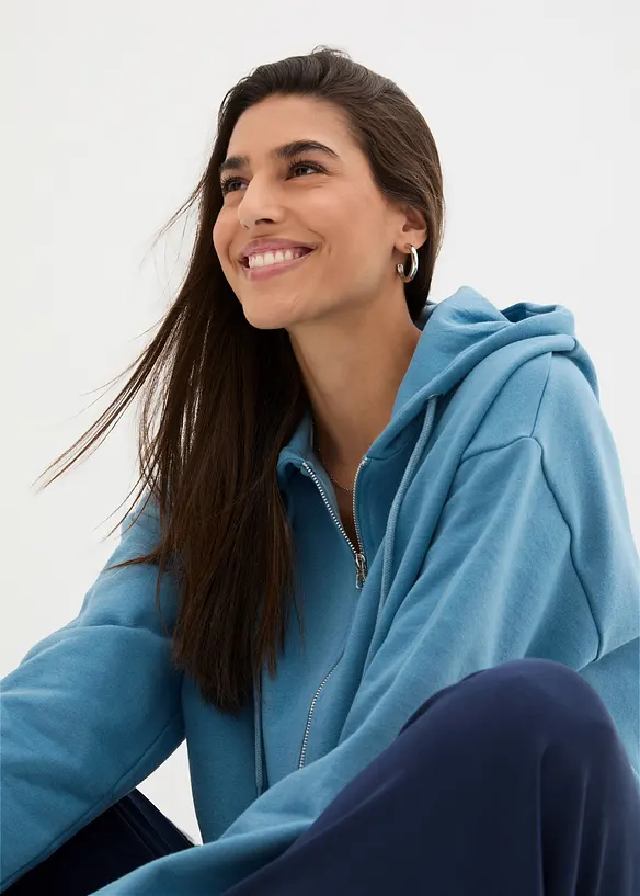 Sweat zipp&eacute; &agrave; capuche, bonprix