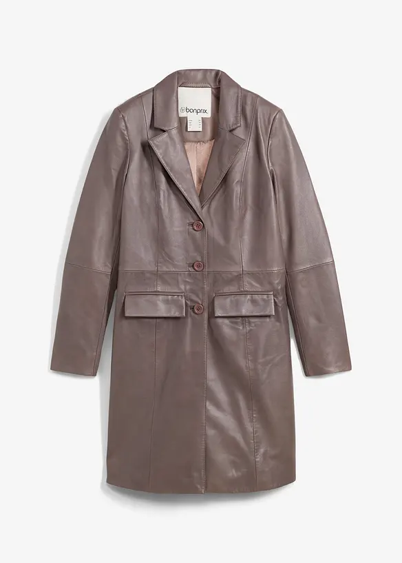 Manteau court en cuir d&rsquo;agneau nappa, bonprix