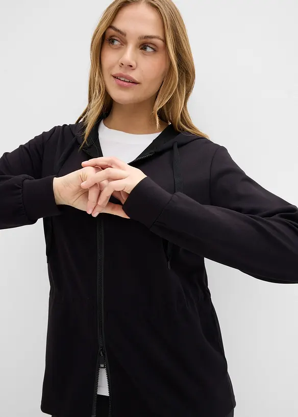Kapuzen-Sweatjacke mit Elastik, bonprix