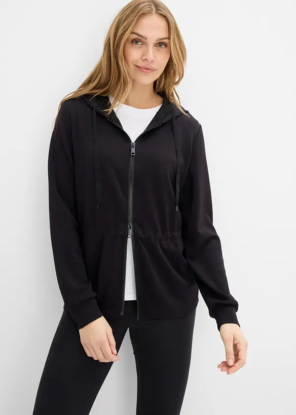 Kapuzen-Sweatjacke mit Elastik, bonprix
