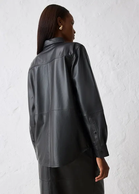 Leder-Hemd aus Lammnappa, bonprix