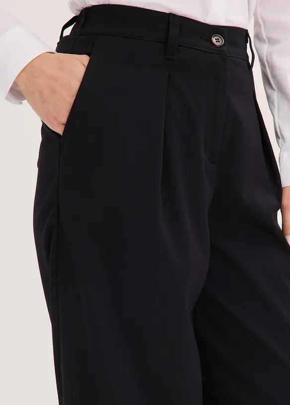 Barrel Fit Hose mit Bundfalten, bonprix