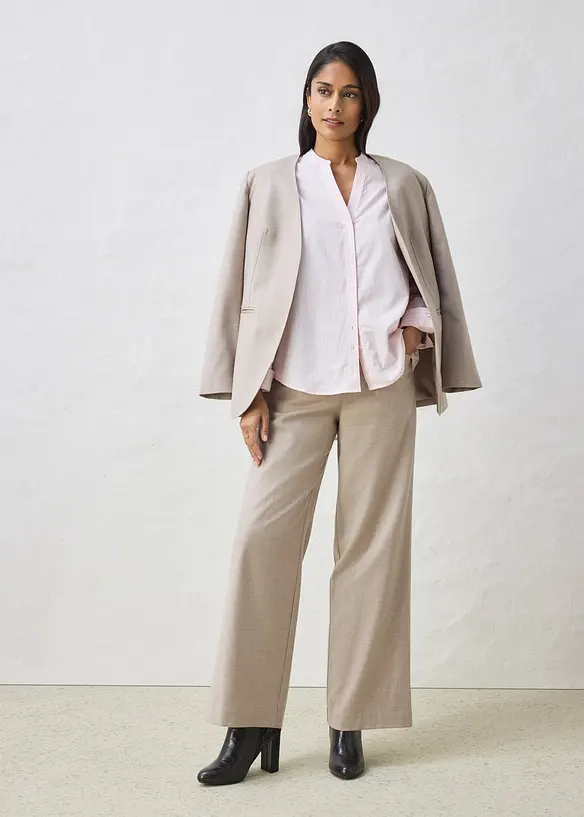 Weite 5-Pocket Hose mit Wolle, bonprix