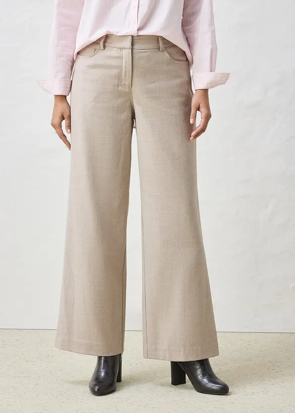Weite 5-Pocket Hose mit Wolle, bonprix