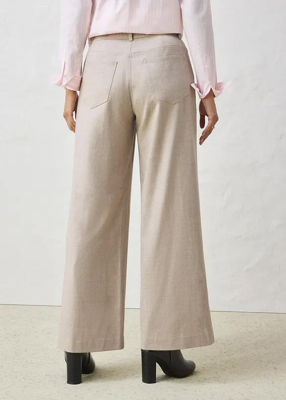 Weite 5-Pocket Hose mit Wolle, bonprix