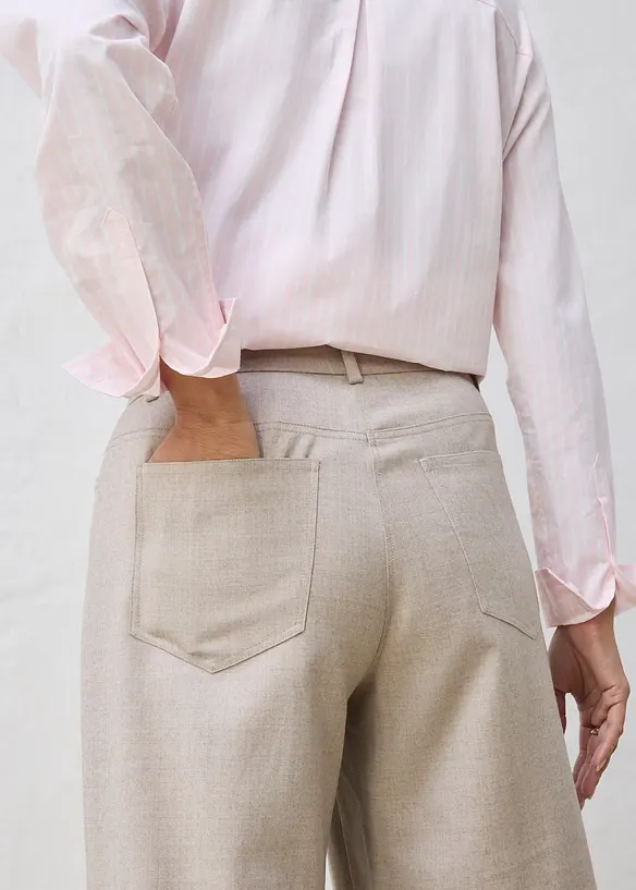 Weite 5-Pocket Hose mit Wolle, bonprix