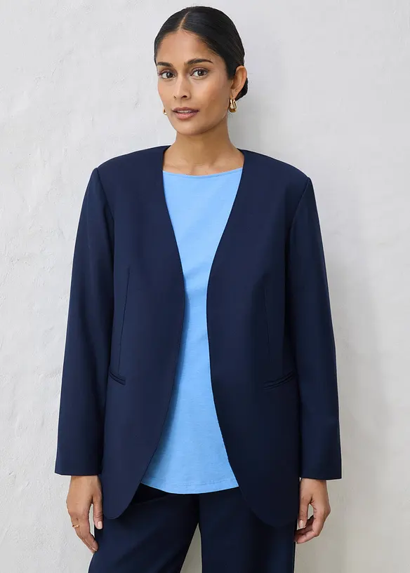 Blazer doux sans col, bonprix