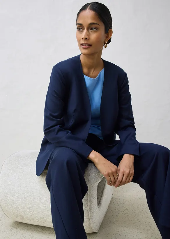 Blazer doux sans col, bonprix