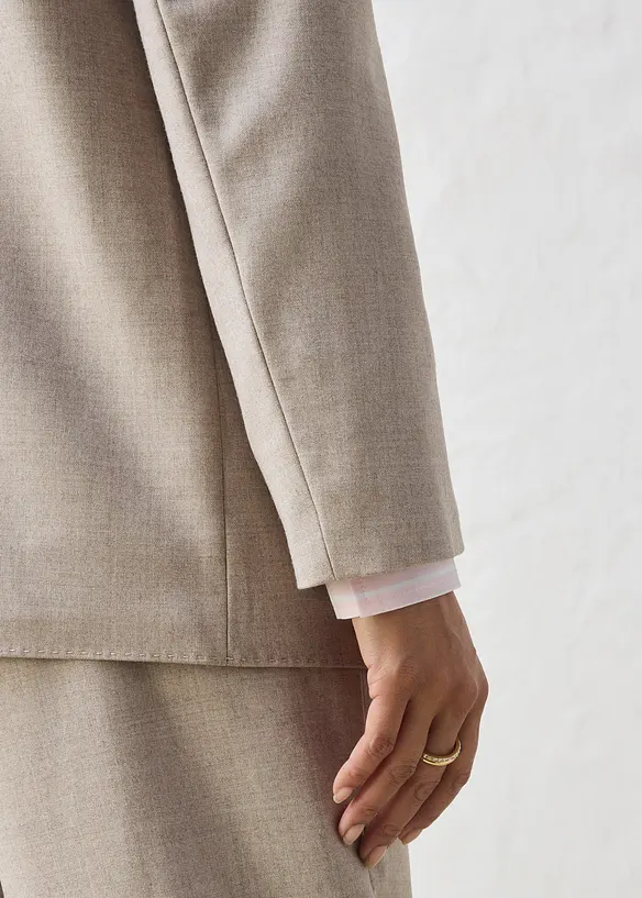 Kragenloser Blazer aus weichem Woll-Mix, bonprix