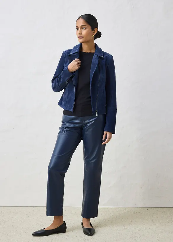 Biker-Velourslederjacke, bonprix