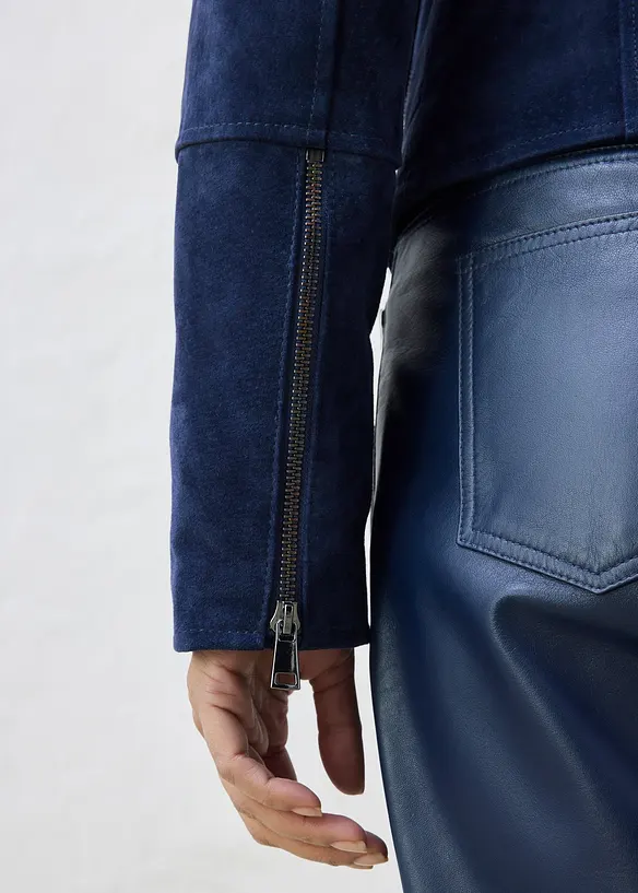 Biker-Velourslederjacke, bonprix