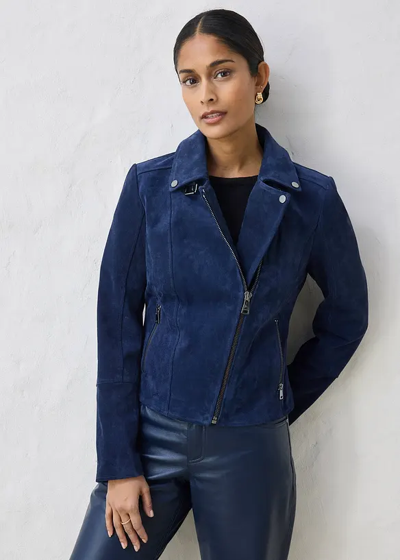 Biker-Velourslederjacke, bonprix