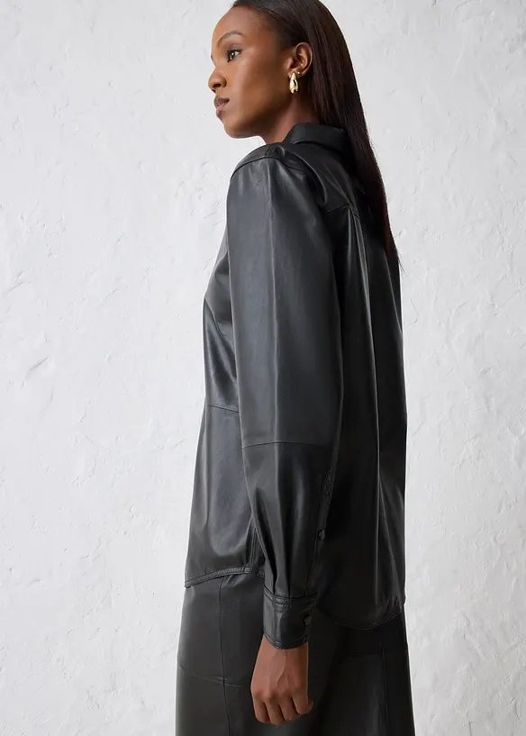 Leder-Hemd aus Lammnappa, bonprix