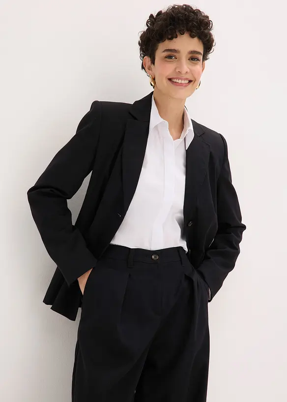 Barrel Fit Hose mit Bundfalten, bonprix