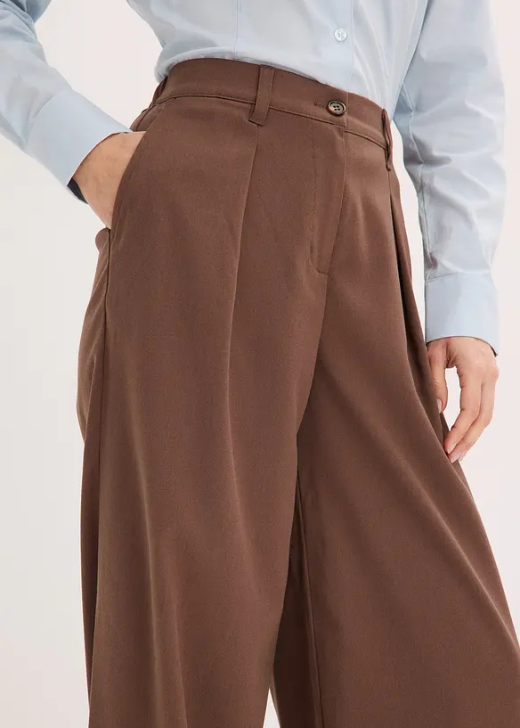 Pantalon barrel &agrave; pinces, bonprix