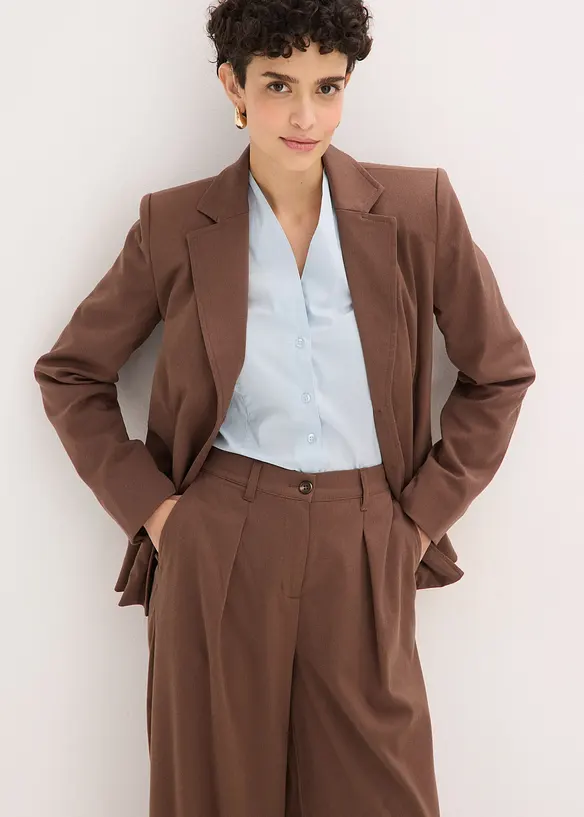 Pantalon barrel &agrave; pinces, bonprix