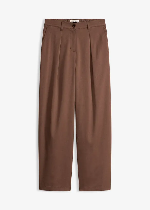 Pantalon barrel &agrave; pinces, bonprix