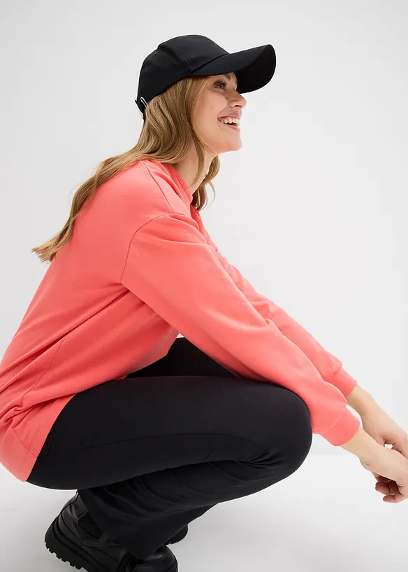 Sweat en coton m&eacute;lang&eacute;, coupe courte devant longue derri&egrave;re, bonprix