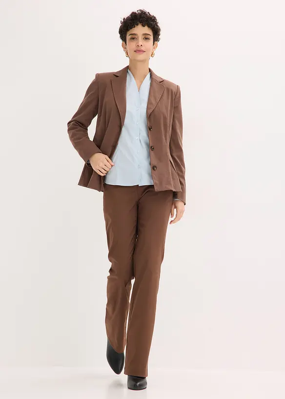 Chemisier en popeline &agrave; col montant, bonprix