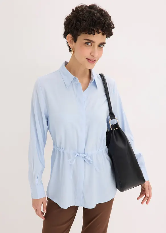 Chemisier en popeline &agrave; plis couch&eacute;s, bonprix