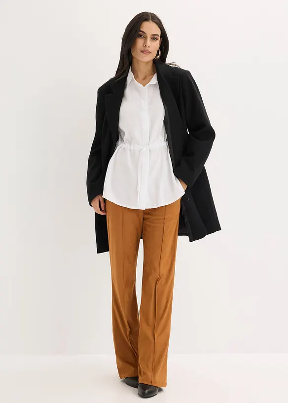 Popelinebluse mit eingelegten Falten, bonprix