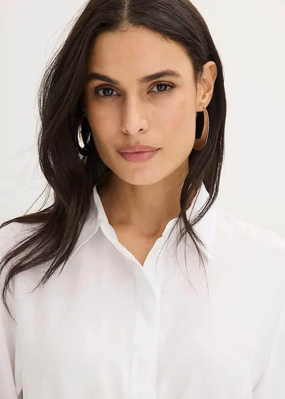 Popelinebluse mit eingelegten Falten, bonprix