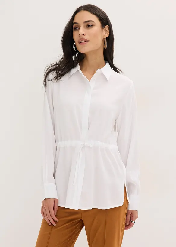 Popelinebluse mit eingelegten Falten, bonprix