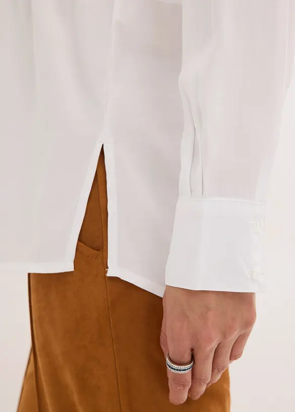 Popelinebluse mit eingelegten Falten, bonprix
