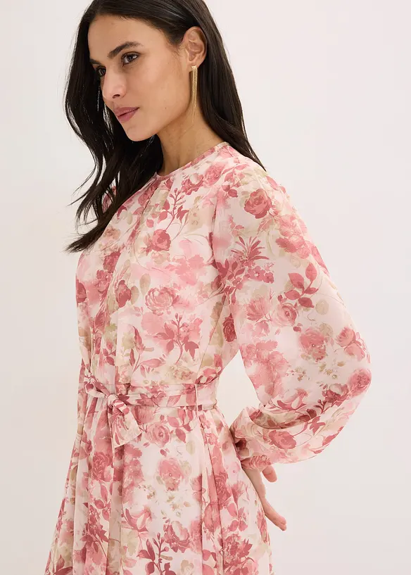 Chiffonkleid mit Bindeband (2-tlg. Set), bonprix