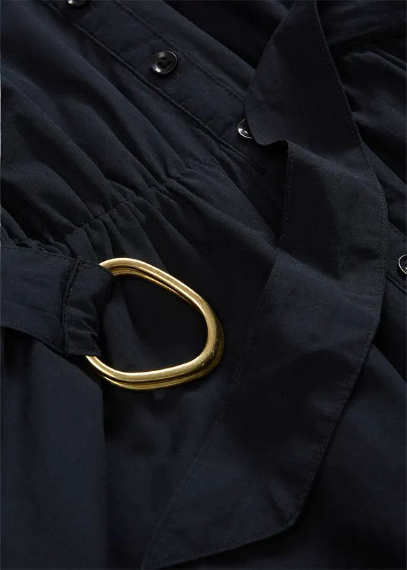 Hemdblusenkleid mit G&uuml;rtel aus Seiden-Anteil, bonprix