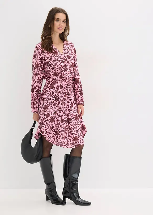 Midikleid aus flie&szlig;ender Viskose, bonprix