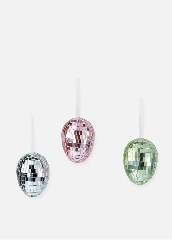 Deko-Objekt Glitzer-Eier (3er Pack), bonprix