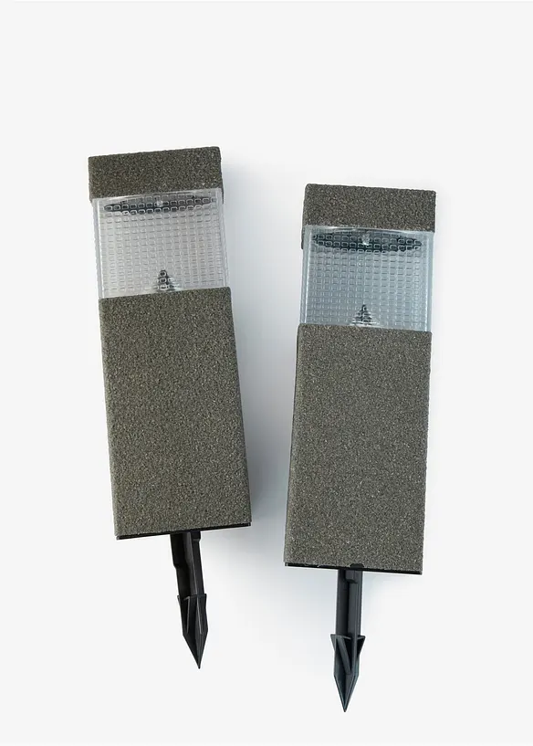 Lot de 2 lampes d&eacute;co solaires pour le chemin, bonprix