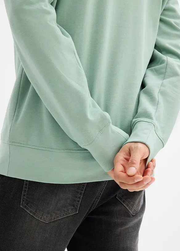 Sweatshirt mit Knopfleiste aus reiner Bio-Baumwolle, bonprix