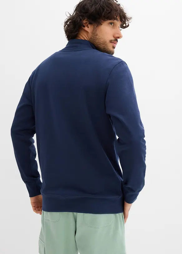 Sweat &agrave; col boutonn&eacute; 100% coton, bonprix