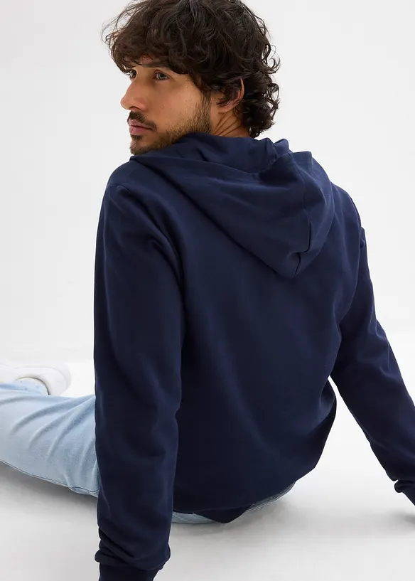 Sweat zipp&eacute; &agrave; capuche 100% coton, bonprix