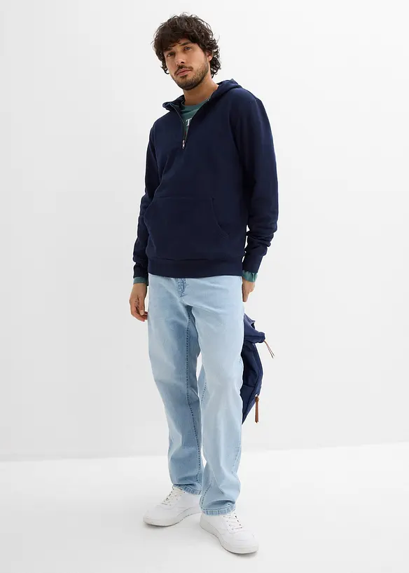 Sweat zipp&eacute; &agrave; capuche 100% coton, bonprix