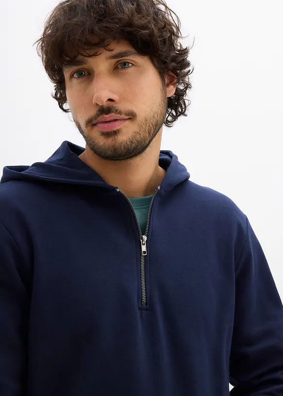 Sweat zipp&eacute; &agrave; capuche 100% coton, bonprix