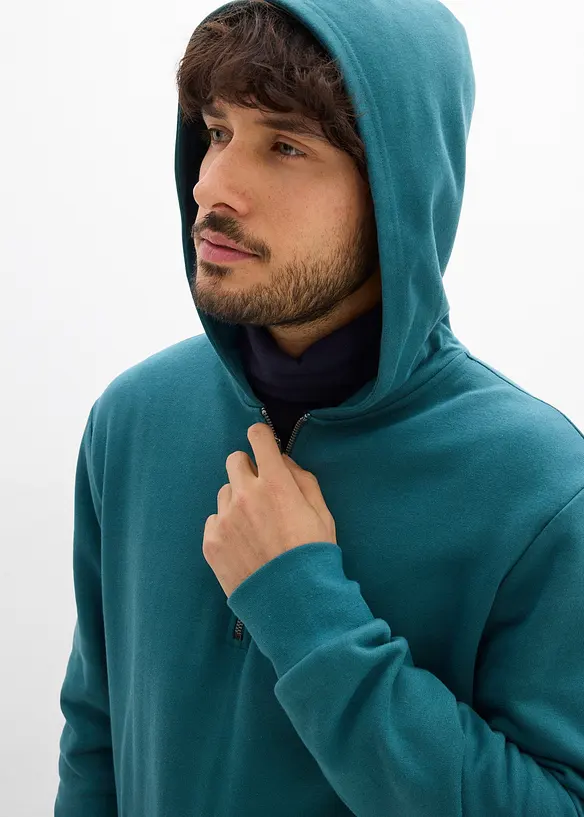 Sweat zipp&eacute; &agrave; capuche 100% coton, bonprix