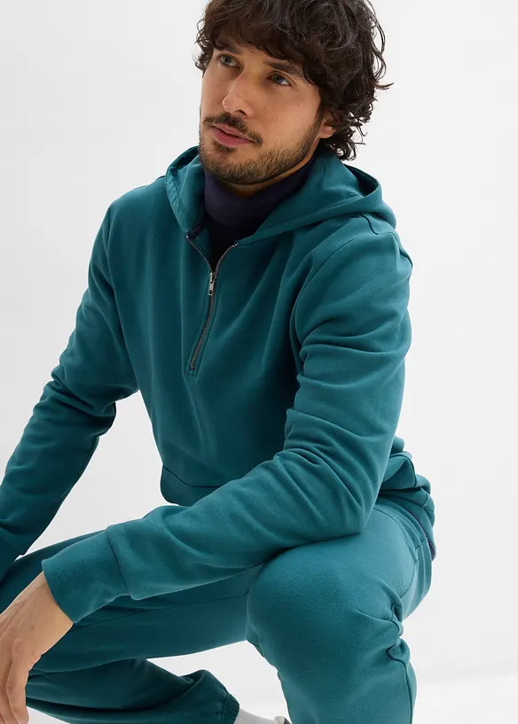 Sweat zipp&eacute; &agrave; capuche 100% coton, bonprix